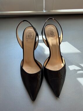 intermix the shoe box size 39 Black Pointed Slingback Heels